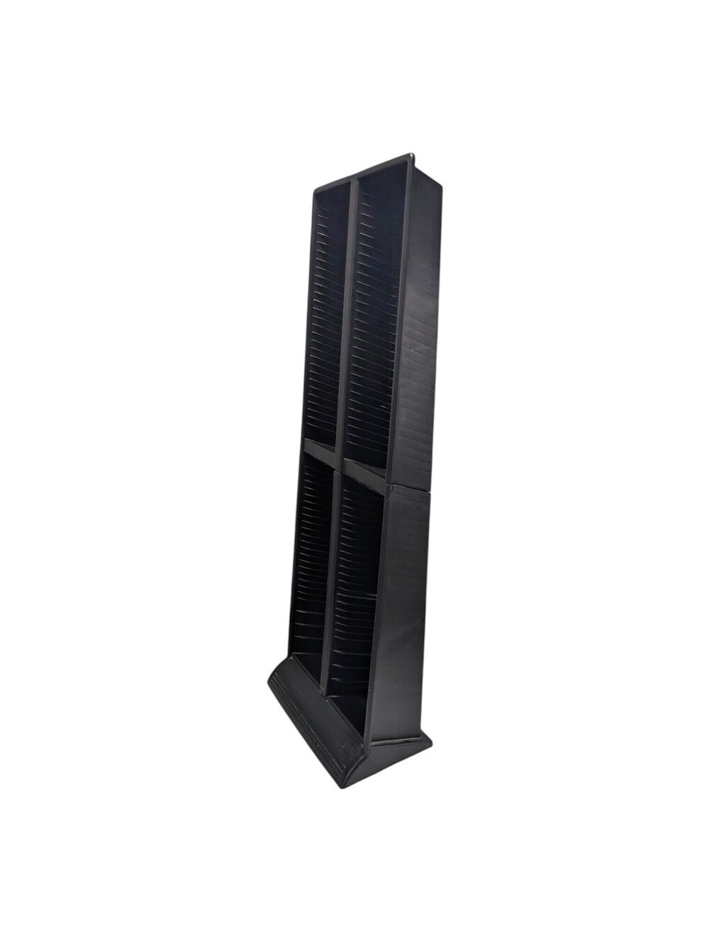 Vintage Alpha Fellowes 120 CD Capacity Twin Tower Storage Rack Black Retro - Picture 5 of 8